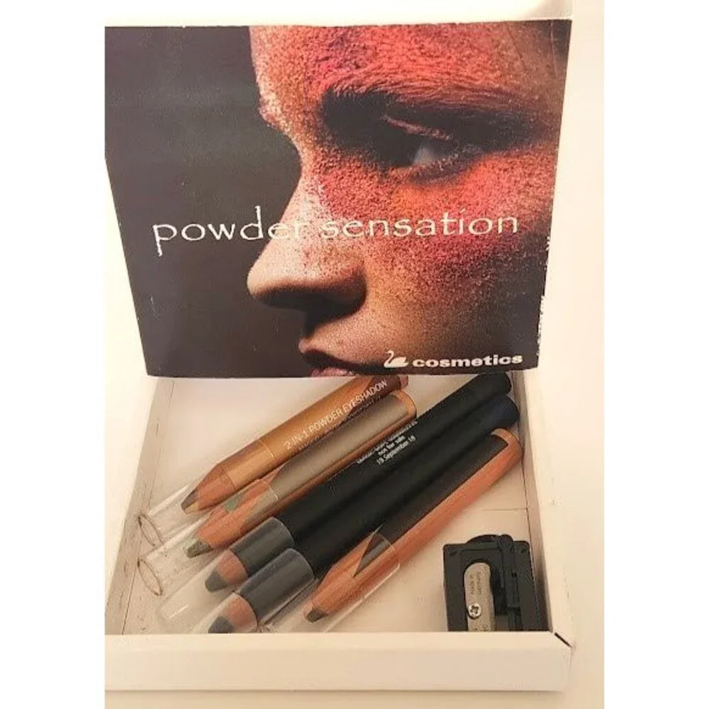 Schwan Cosmetics Powder Sensation 6 PC Set Eyeliner Eye Shadow Pencil Sharpener